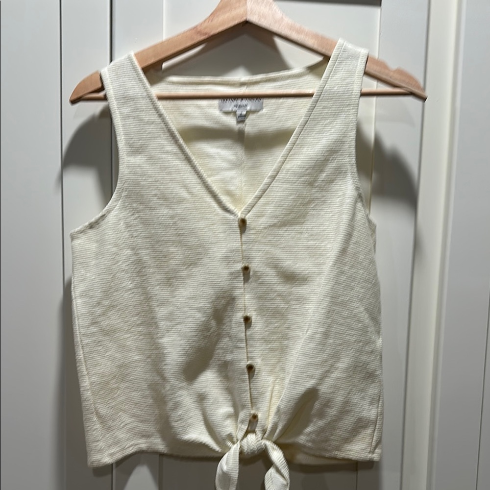 Madewell Cream Tie-Front Tank Top